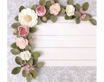 Felt flower SWAG / large greenery decor / floral nursery garland / nursery wall / blush pink / custom / handmade / name sign accent / 2-4 ft