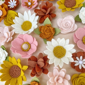 Handmade Felt Flowers: Blush Spice, Boho Nursery Decor image 3