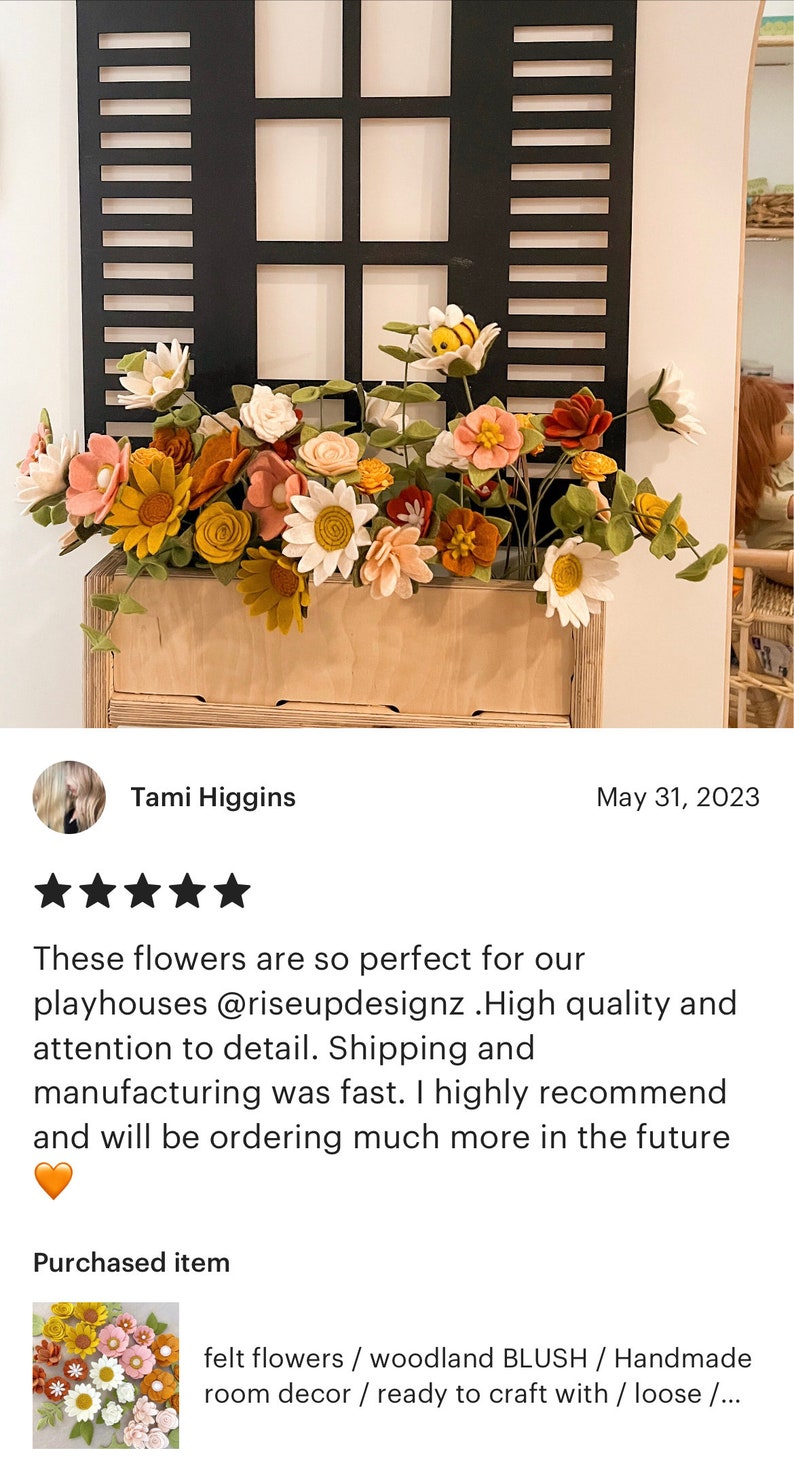 Handmade Felt Flowers: Blush Spice, Boho Nursery Decor image 5