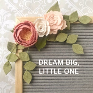 Blush Felt Flower Swag, Handmade Letter Board Accessory
