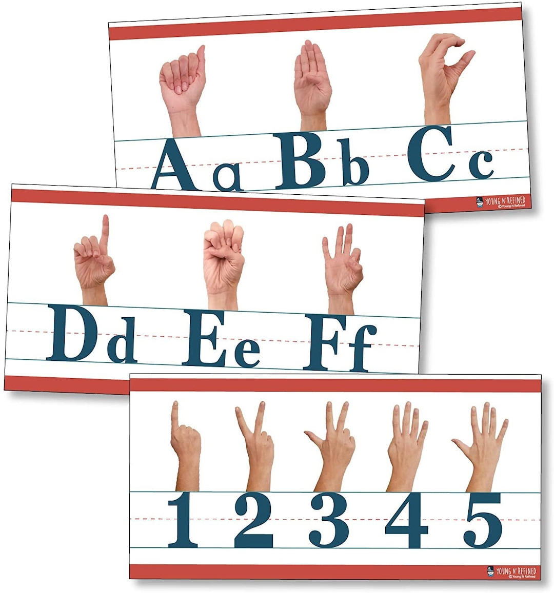 American Sign Language ABC and Counting to 10 Young N' Refined - Etsy