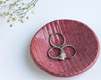 Pink Ring Dish, Engagement Gift, Jewelry Holder