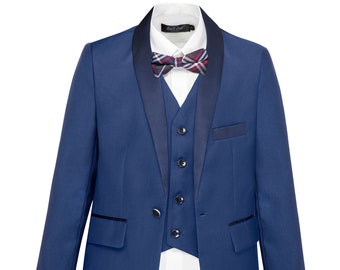SUIT LAB - Blue Shawl Lapel Tuxedo Boy Suits - Formal, Wedding, Church, Communion
