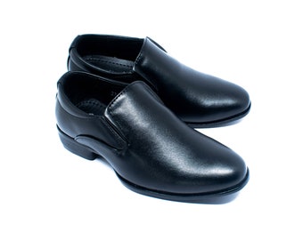 SUIT LAB - Boys Slip On Black Shoes - Wedding, Church, Formal, Communion Shoes