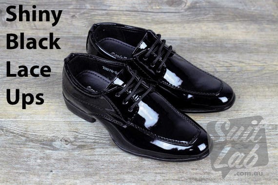 page boy black patent shoes