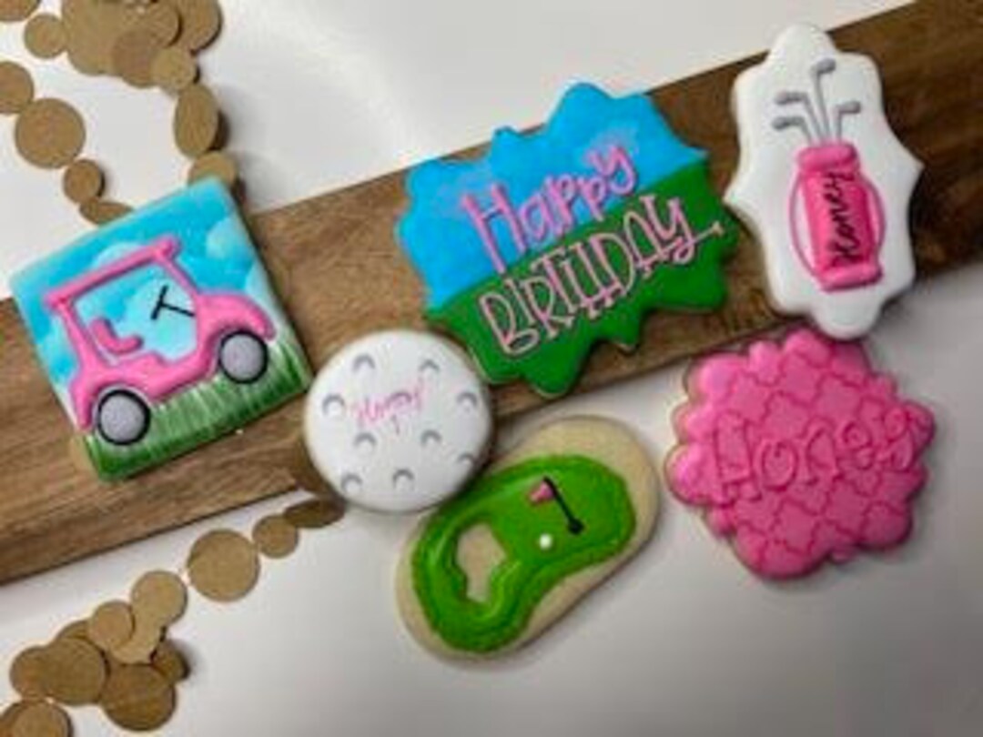 Hole in ONE Golf Cookies, Birthday Customized Cookies, Golf Party, Golf