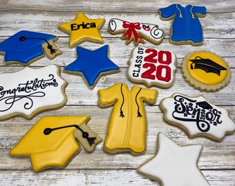 Graduation Cookie Set: Customizable Grad Party Favors, congratulations Graduate, one dozen