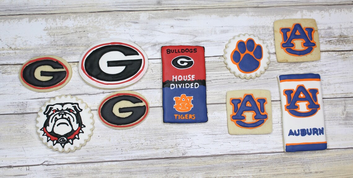 Custom College Football Logo Cookies: Tailgate Party Treats, One Dozen ...