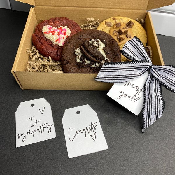Colossal Gourmet Cookie Set, red velvet, Oreo chocolate, Reeses Peanut Butter Cup, thank you gift, congratulations, sympathy, new home, baby