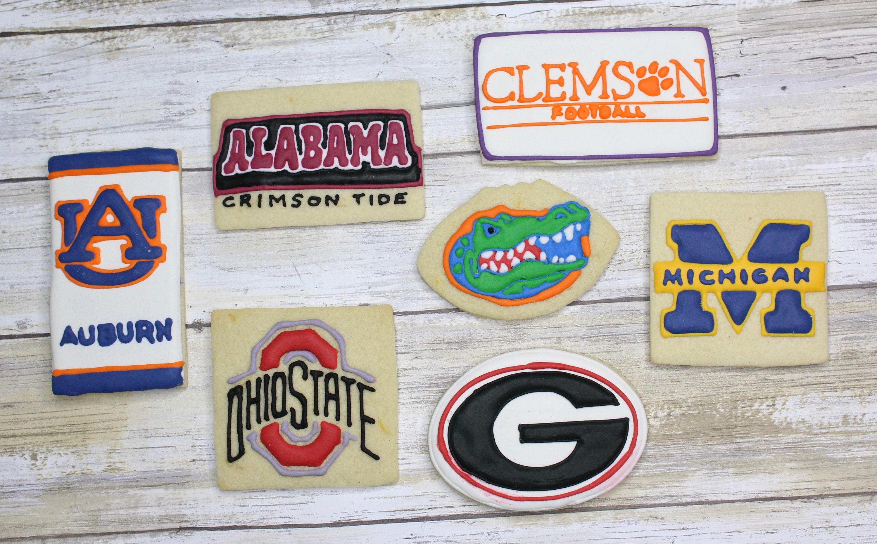 Custom College Football Logo Cookies: Tailgate Party Treats, One Dozen ...