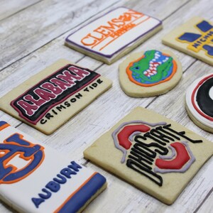 Custom College Football Logo Cookies: Tailgate Party Treats, One Dozen ...