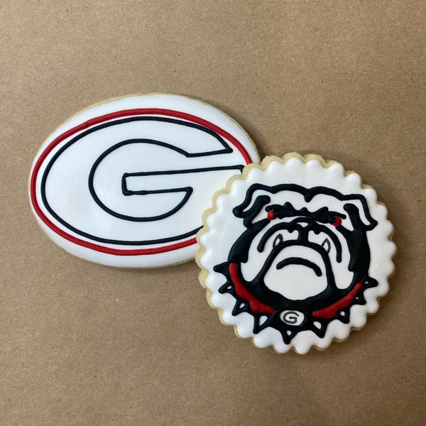 UGA Cookie Set, graduate cookies, graduation gift, university of Georgia, college cookies, custom sugar cookies, decorated cookies