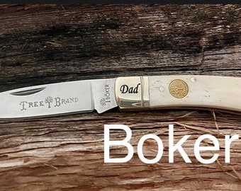 Boker White Bone Handle Knife | Stainless Steel Blade