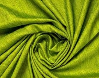 Tela dupioni de seda cruda verde lima: tela para novias y bodas hecha a mano