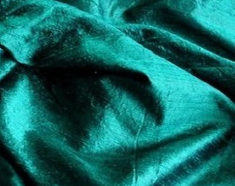 Peacock Green Raw Silk Fabric, Dupioni Raw Silk Fabric, Handloom Silk Fabric, Dupioni Raw Silk Fabric For Bridal Dress Fabric By The Yard