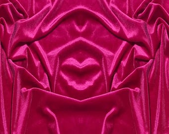 Fuchsia Pink Velvet Fabric: Silk Rayon Blend, Bridal Gown Material