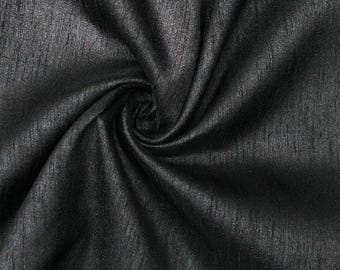Black Dupioni Raw Silk Fabric: Handloom Bridal Gown Material