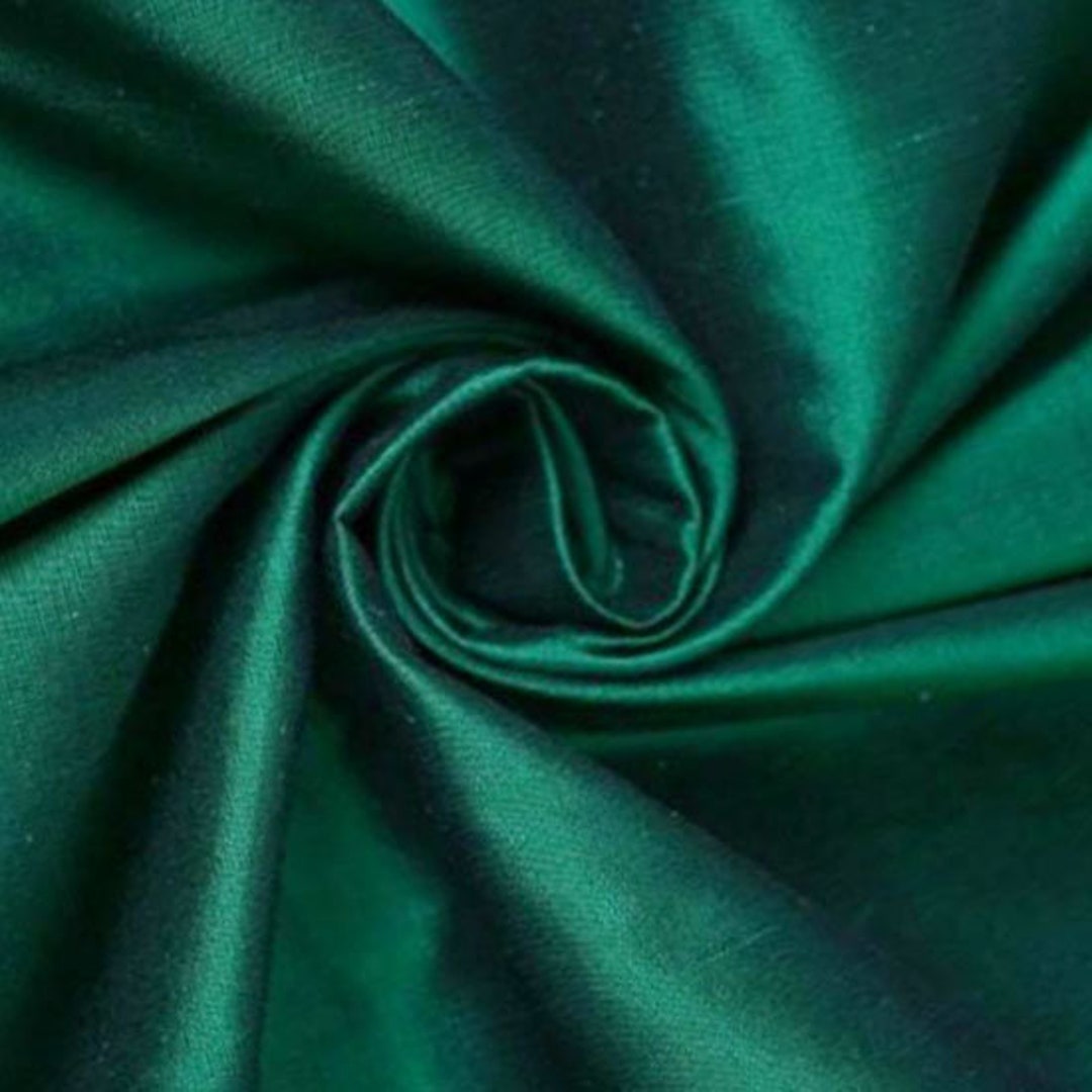 Amazon Green Dupioni Silk Fabric