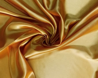 Yellow Silk Satin Fabric: Plain Weave, Bridal & Upholstery - 44" Wide