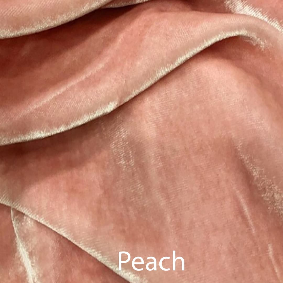 Peach Velvet Fabric, Silk Velvet Fabric, Soft Velvet Fabric, Silk and Polyester Velvet Fabric in
