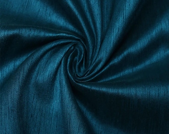 Plain Teal Blue Colors Dupioni Raw Silk Fabric, Dupioni Silk Fabric, Raw Silk Dupioni Fabric By Gown Fabric For Bridal Dress Fabric By Yards