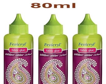 Fabric glue Fevicryl 80Ml and 30ml, Fevicryl Fabric Glue For Applique for Lace, Crafts, Ribbons, Supplies Art for Jewelry Making