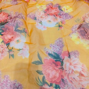 3D Floral Print Organza Fabric: Lightweight Wedding Gown Material