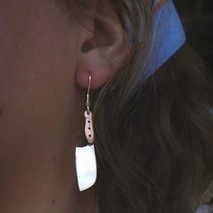 Silver Knife Earrings