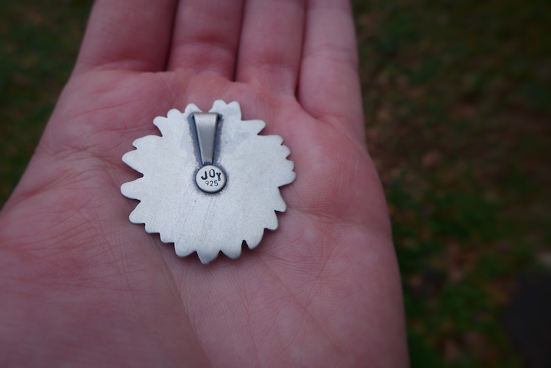 Steampunk Silver Sunflower Necklace