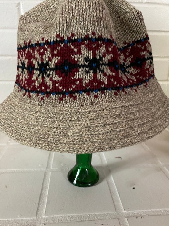Vintage Wool Bucket Hat, Knit Bucket Hat, Winter B