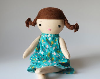 LOLA natural, Handmade rag doll, rag doll, doll, cloth doll, fabric doll, handmade gift, birthday gift,muñeca de trapo