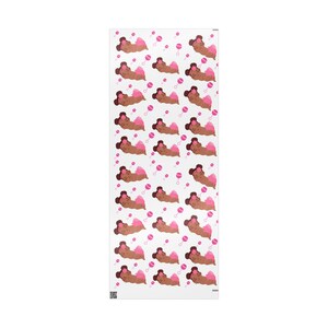 Baby Girl Gift Wrap, Joyful Brown Design, 90 gsm Art Paper image 7