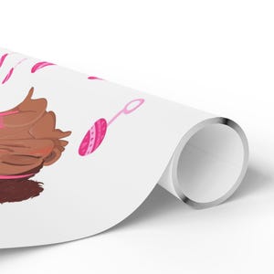 Baby Girl Gift Wrap, Joyful Brown Design, 90 gsm Art Paper image 2