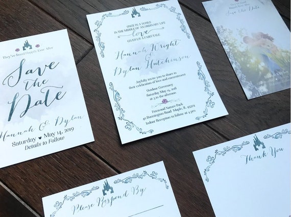 Disney Themed Wedding Invitation Set Download Etsy