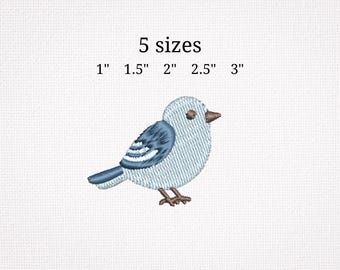 Niedliches Vogel-Stickmuster, Stickdatei für ein Vogelbaby, Sommerliches Tiermotiv, Minimalistisches Vogel-PES-Maschinenstickmuster