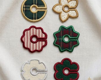 Christmas Wine Glass Tags ITH Embroidery Bundle, Holiday Wine Charms, Thanksgiving Table Decor, Hostess Gift, 6 Shapes 3 Sizes