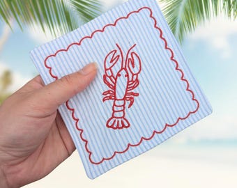 Custom embroidered napkins - reusable cotton linen cocktail napkins personalized gift hostess gift idea housewarming present wedding gift