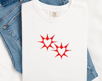Spiky hart Y2K gothic vampier kosmisch borduurpatroon