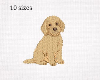Goldendoodle Embroidery Design, Cute Dog Embroidery File, Doodle Dog PES Machine Embroidery Pattern, Pet Lover Gift 10 Sizes