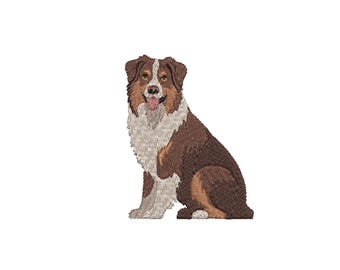 Aussie dog embroidery design file - australian american shepherd pet dog lover