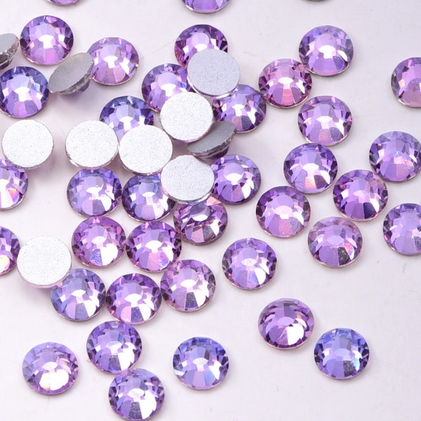 Violet Sky Crystal High Grade Glass Non-Hotfix Pink Purple Nail Art Rhinestones Faceted Gem DIY Craft Bling ss35 - ss16 Pack of 100