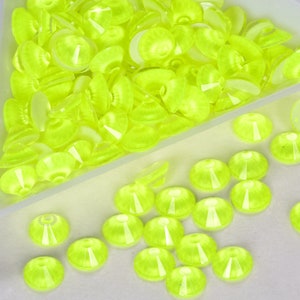 Neon Yellow Flatback Crystal High Grade Glass Non-Hotfix Nail Art Rhinestones Faceted Gem DIY Craft Bling ss5 - ss16 Pack of 100