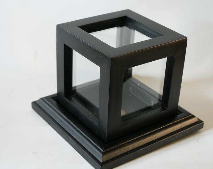 Black Wood and Glass Urn Display Box W/personalization Etsy