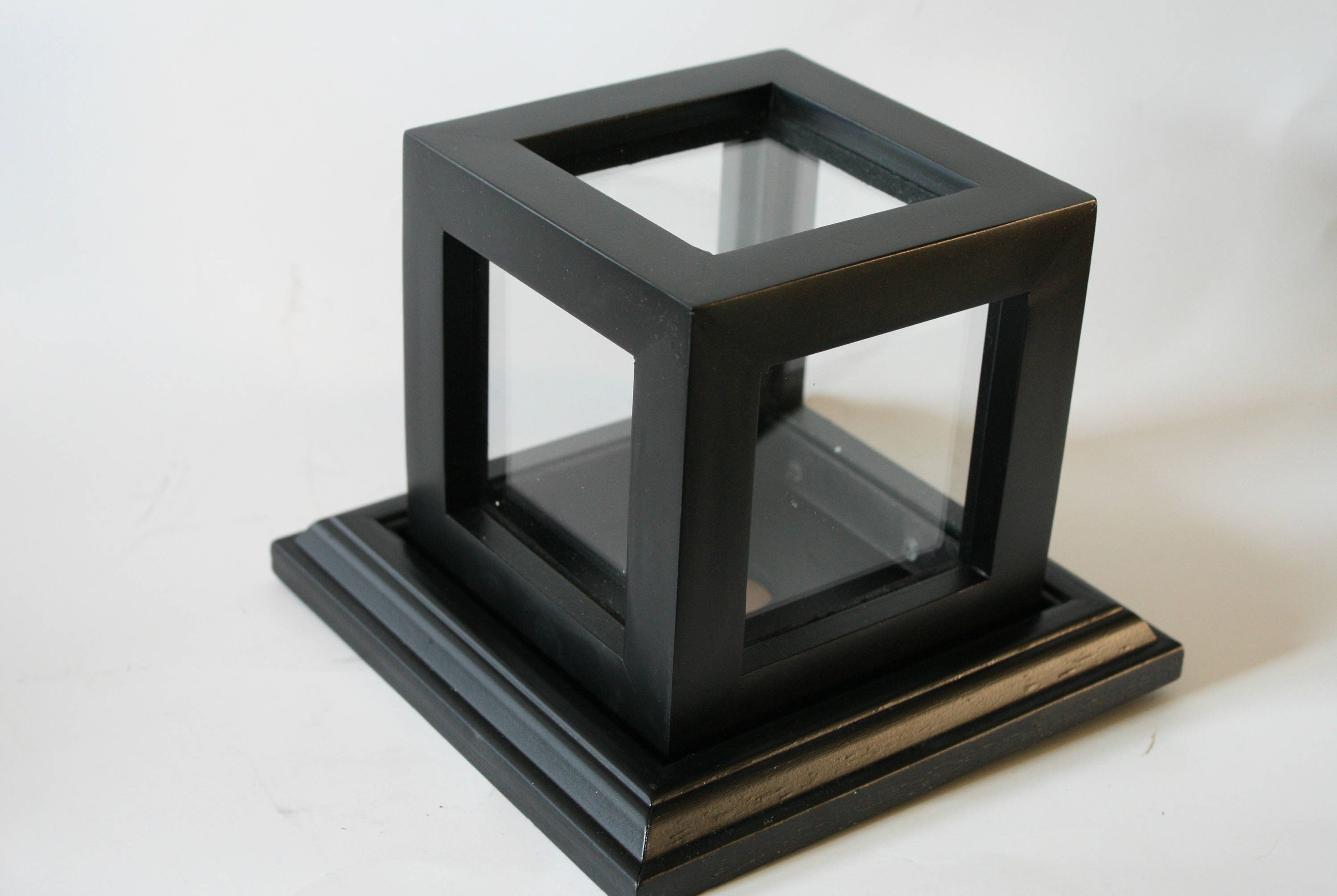 Black Wood and Glass Urn Display Box w/Personalization Etsy