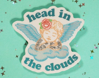 Tattooed Cherub Sticker | American Traditional, Weather-Proof Vinyl
