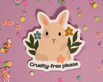 Cruelty Free Bunny Sticker Vegan/plant Based Vinyl Gift