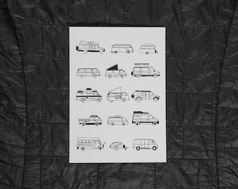 Van Life Art Print | Campervan, Sprinter, Vanagon Illustration