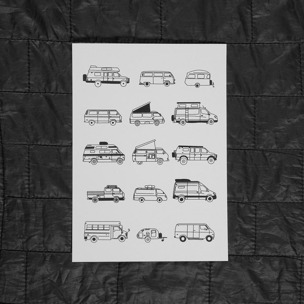 Vanlife Wall Art Print | Travel, Adventure, Campervan, Vanagon, Road Trip, Wanderlust, Sprinter, Explorer Gift 5x7" or 8x10"