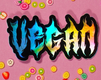 Metal, Punk, and Goth Vegan | Holographic Sticker