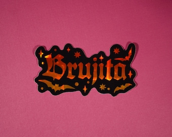 Brujita Holographic Sticker | Witchy Decal, Spooky Season